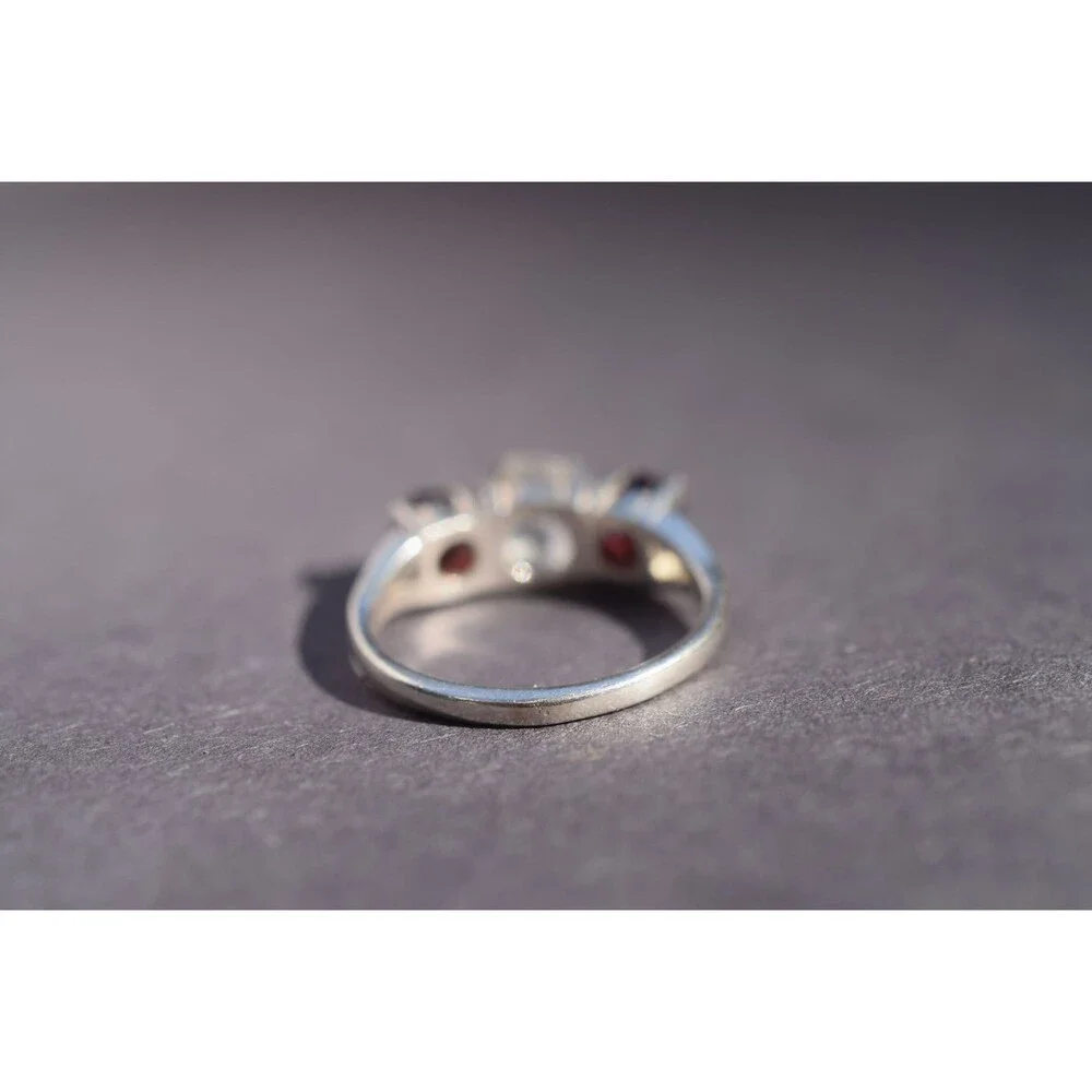 Boho Ring Raw Garnet Diamond Engagement Rough Diamond Wedding Band Unique Gemsto